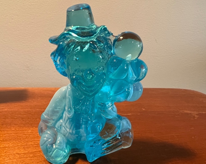 Vintage Mosser Slag Glass Clown Gabby with Original Box Glass Art Lover Antiques and Vintage
