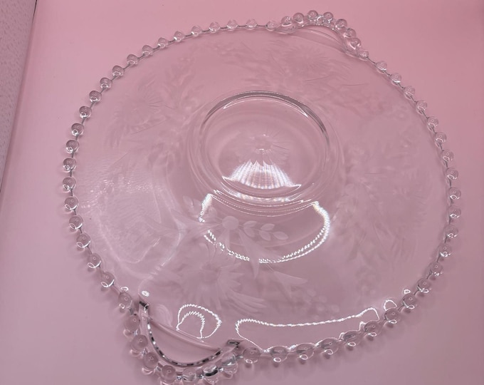 Vintage Starburst Glass Plate Crystal Clear Fancy Plates Lover Antiques and Vintage