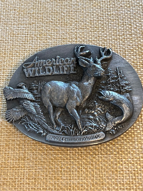 Vintage American Wildlife 1992 Commemorative Belt… - image 2