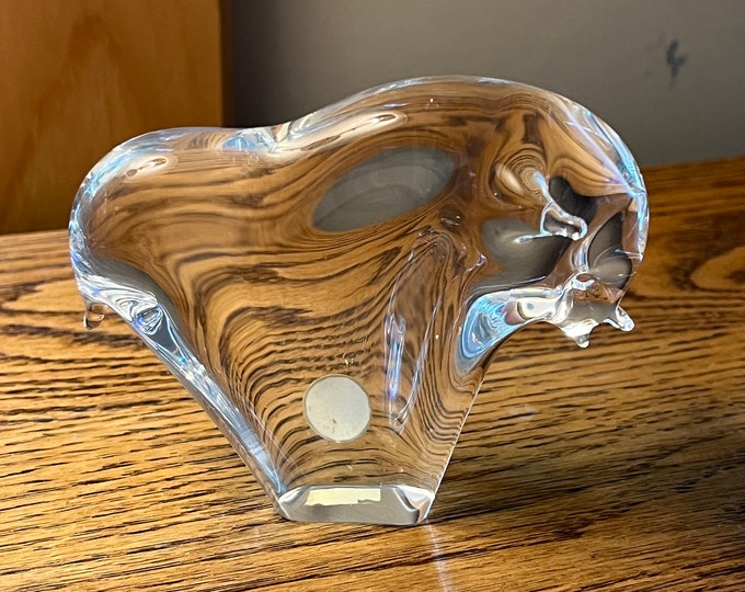 Vintage Glass Bull Paperweight by RFB Sweden Art Glass Lover Antiques and Vintage