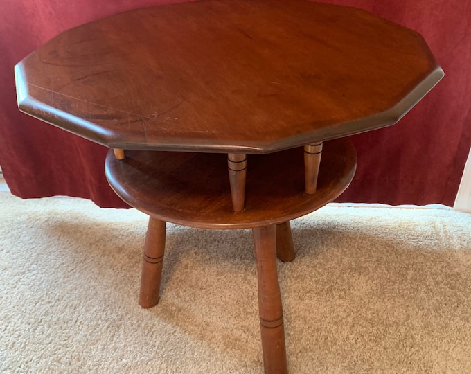 Mid Century Modern Vermont Maple Two Tiered Table