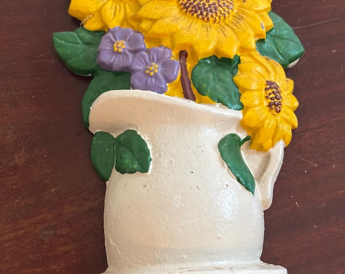 Vintage Cast Iron Sunflower Bookends