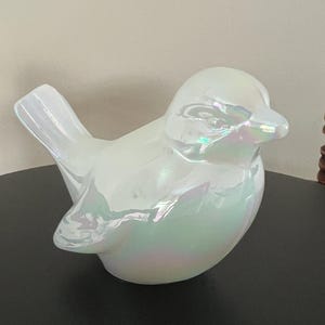 Vintage Fenton Opalescent Glass Bird Milk Glass Love Bird Figurine Animal Glass Art Lover Antiques and Vintage