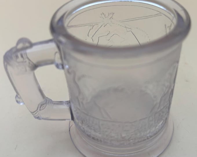 Antique EAPG Dithridge Glass Cats Fighting Toy Mug 1879 Lover Antiques and Vintage