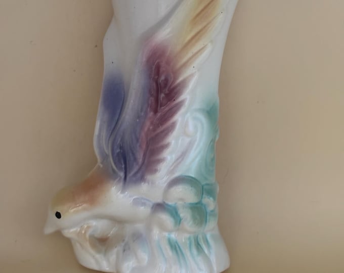 Vintage Morton Pottery Bird of Paradise Wall Pocket, Lover Antiques and Vintage