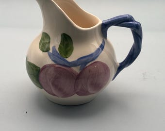 Franciscan Orchard Glade Milk Jug or Pitcher, Features Fruit and Leaf Design, Lover Antiques and Vintage