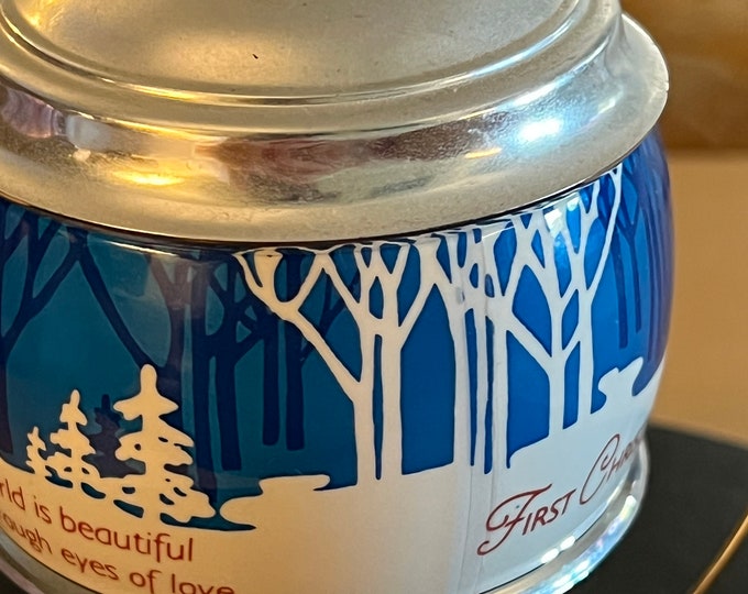 Vintage Hallmark 1983 First Christmas Together Ornament, Holiday Chrome Ball, Winter Holiday Scene, Lover Antiques and Vintage