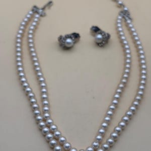 Vintage Double Strand Pearl Necklace from Japan Multi Layered Stone Choker Necklace Lover Antiques and Vintage