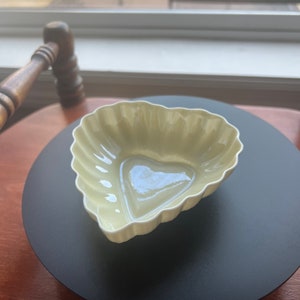 Vintage Belleek Ireland Heart Shaped Dish Scalloped Bowl Hearts Sweet Container Gift Lover Antiques and Vintage image 1