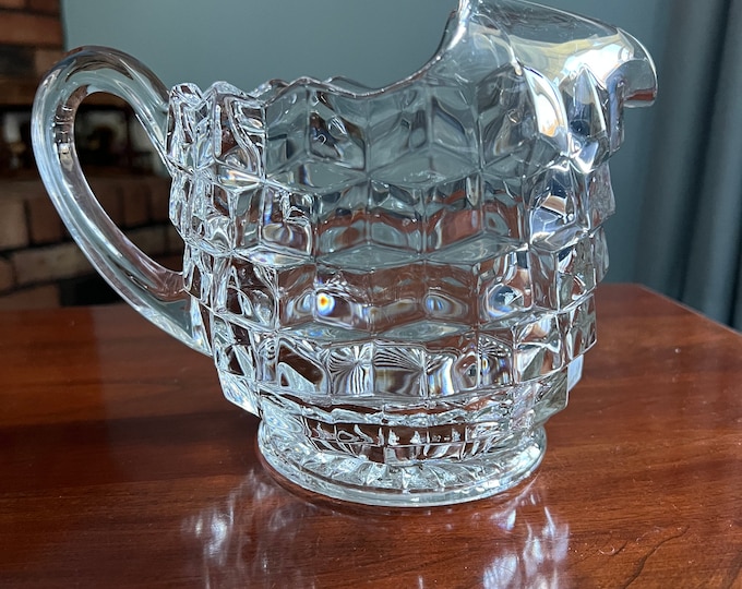 Vintage Fostoria American Pattern Pitcher 1950s Fostoria Pitcher Crystal Glass Art, Lover Antiques and Vintage