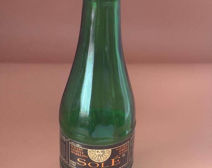Sole Natural Italian Mineral Water Bottle, Empty Glass Bottle