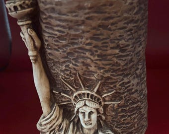 Statue of Liberty RARE Ornawood Planter, Made by Pompadour in Florida, USA, Man Cave Decor Oddity Lover Antiques and Vintage