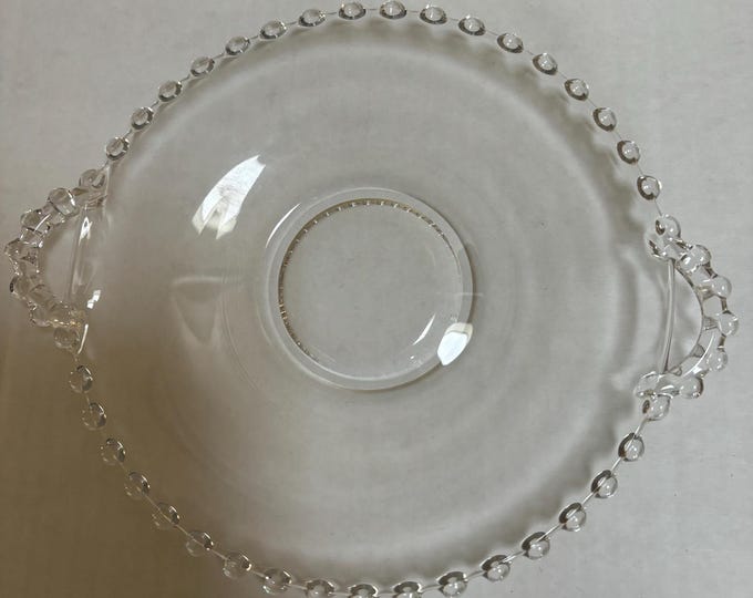 Antique Imperial Beaded Glass Candlewick Plate Platter Lover Antiques and Vintage