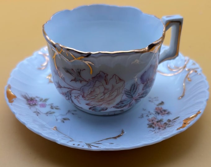 Vintage Porcelain with Gold Gilding Tea Cup and Saucer R & C Made in Germany Cup is Number 81 Saucer Number 84 Lover Antiques and Vintage