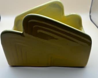 Vintage Frankoma Pottery Napkin Holder Number 264 Autumn Yellow Lover Antiques and Vintage