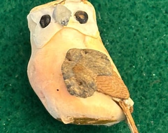 Vintage Barn Owl Hand Carved Owl Figurine Lover Antiques and Vintage