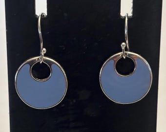 Vintage Blue Enamel & Sterling Silver Earrings Gift For Her by RLM Lover Antiques and Vintage