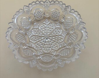 Antique Flint Beaded Glass Berry Dish Bowl Sawtooth Glass Lover Antiques and Vintage