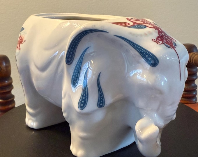 Vintage Ceramic Elephant Sculpture The Royal Pavilion For Brighton Exclusively For Elizabeth Arden Trunk Up Lover Antiques and Vintage