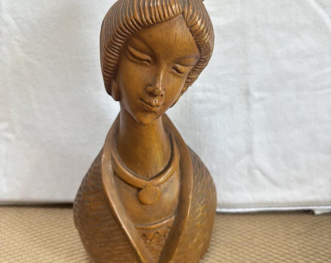 Vintage Carved Lady Statue Woman Figurine Lover Antiques and Vintage