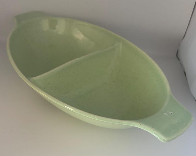 Vintage Green Melmac Large Divided Dish, Bowl Platter Plate Kitchenware, Lover Antiques and Vintage