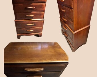 Cushman Colonial Creations Molly Stark Chest on Chest No. 2056 5 drawer dresser Vintage & Lovely!! Rustic Home Decor