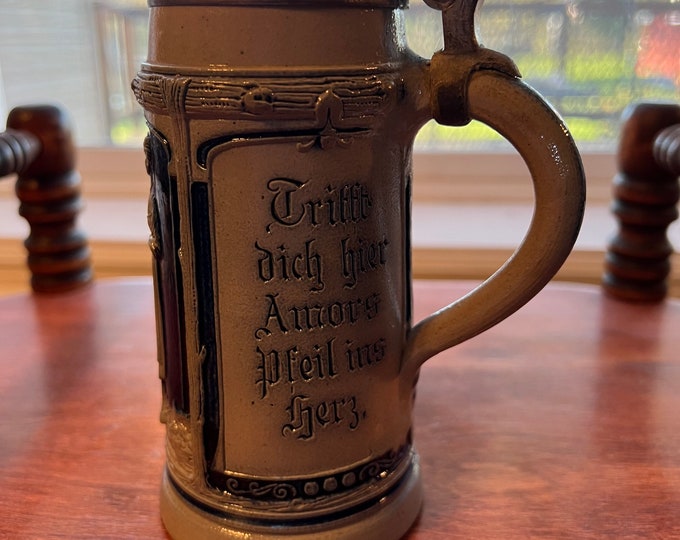 Antique Germany Stein with Cobalt Blue Marked German