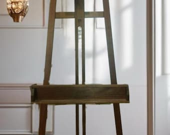 Antique Anco Bilt Large Art Easel Artwork Wood Unique TV Display Stand Original Condition Artwork Painting Drawing
