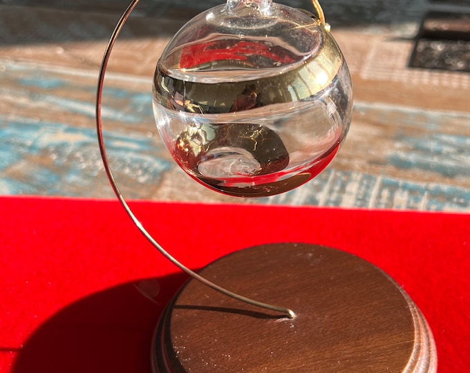 Vintage Gold Glass Ball Christmas Ornament, Glass Gold Swirl, Made in Italy, Glass Art, Christmas Holiday, Lover Antiques