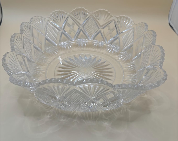 Antique Duncan Miller Square Glass Bowl Curved Sides Home Decor & Gifts at Lover Antiques and Vintage