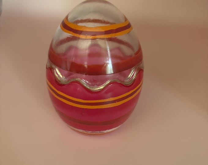 Vintage Hand Painted Glass Egg Decoration Candle Holder Lover Antiques & Vintage