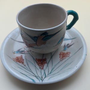 Antique Hand Painted Porcelain Tea Cup and Saucer RARE & Beautiful! Lover Antiques and Vintage