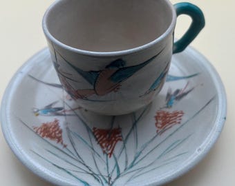 Antique Hand Painted Porcelain Tea Cup and Saucer RARE, Lover Antiques and Vintage