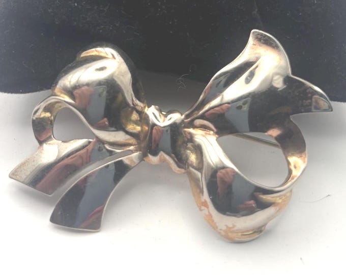 Monet Sterling Silver Bow Pin Brooch, Jewelry Gifts