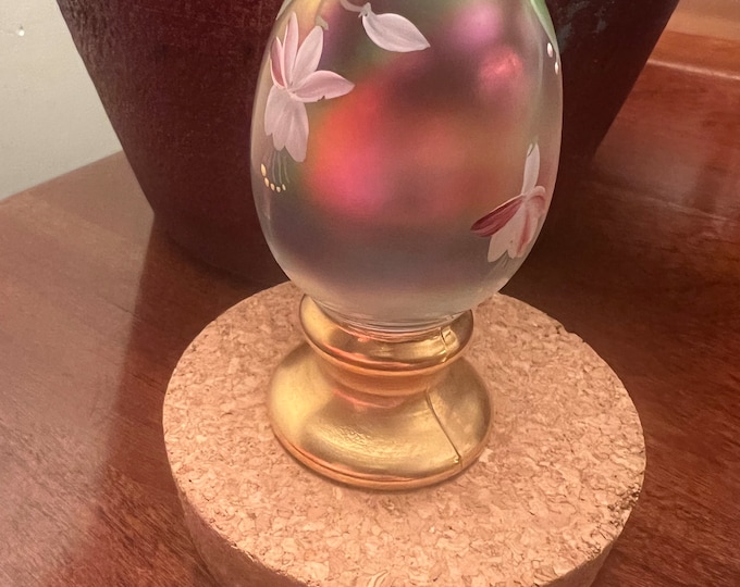 Vintage Fenton Hand Painted Glass Egg Paperweight, Lover Antiques & Vintage