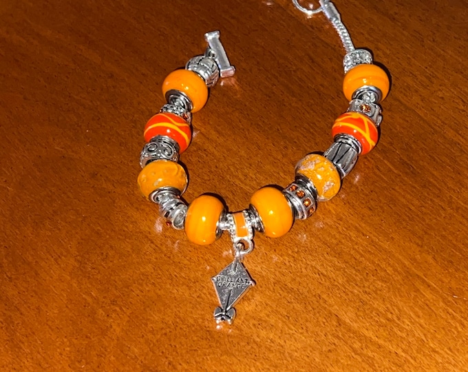 Charm bracelet Willabee and Ward jewelry orange love Valentine’s Day Gift kite charms beads