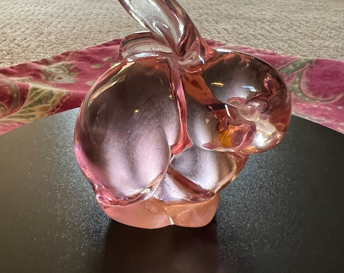 Vintage Fenton Glass Pink  Rabbit Cranberry Bunny Glass Art Lover Antiques and Vintage