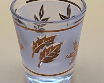 Vintage Gold on Crystal Shot Glass Mid Century Modern Glass Lover Antiques and Vintage