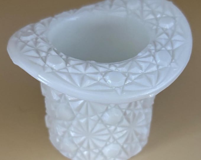 Vintage Fenton White Milk Glass Hat Glass Art Lover Antiques