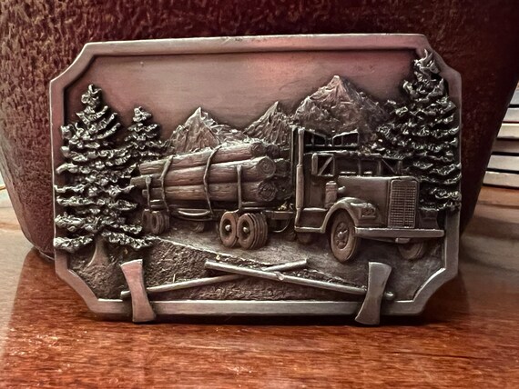 Vintage Siskiyou Logging Truck Belt Buckle, Truck… - image 6