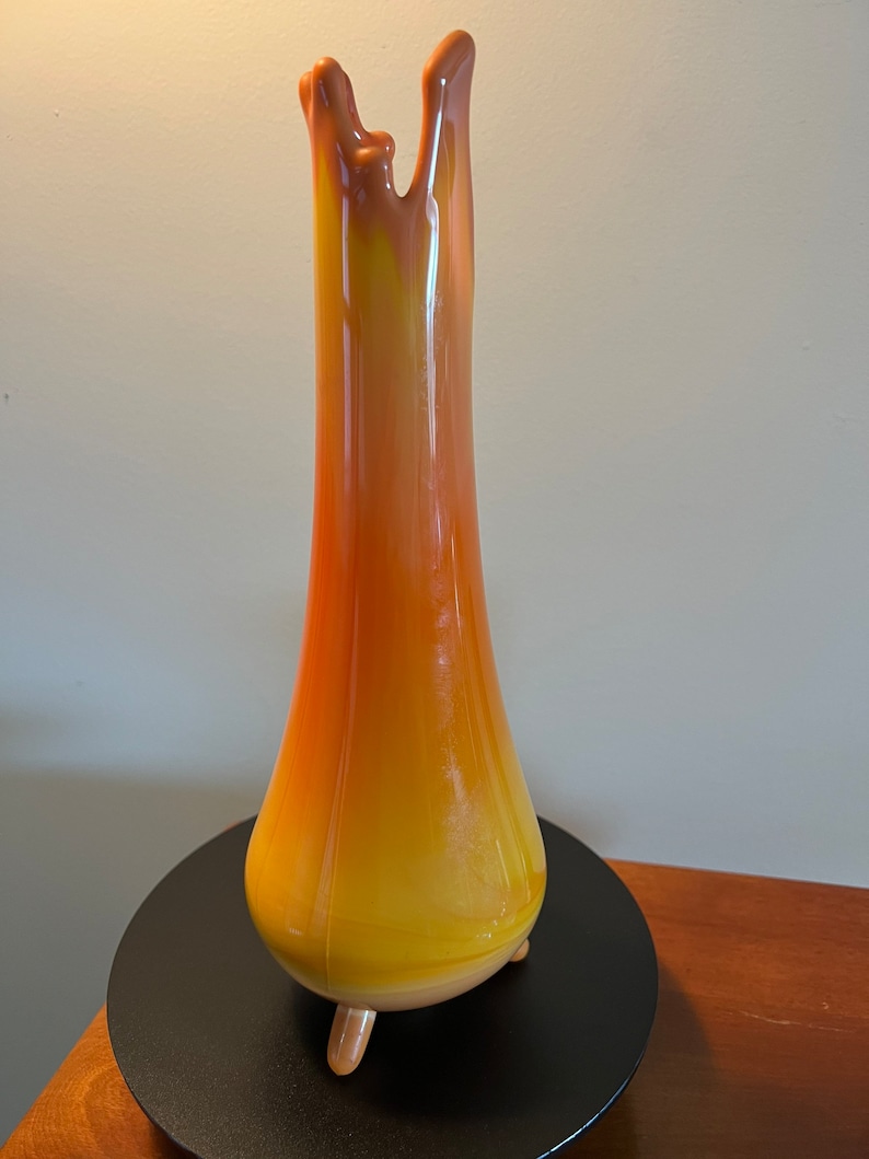 Vintage LE Smith Bittersweet Three Toe Swung Vase Orange Etsy