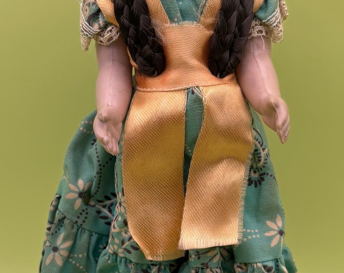 Vintage Pocahontas Folk Art Artist Made Moss Fiber Woman Doll Lover Antiques and Vintage