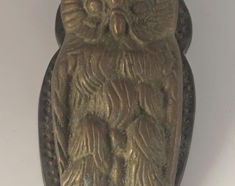 Antique Brass Owl Paper Clip Heavy Brass Owl Binder Clip Lover Antiques and Vintage