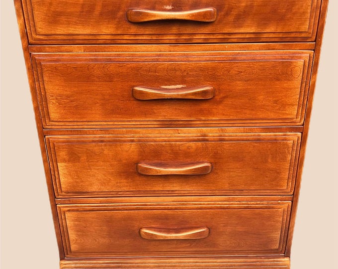 Vintage Cushman Colonial Creations Molly Stark Chest No. 2054 4 drawer dresser Lakehouse Rustic home decor furniture