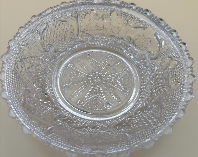 Antique Flint Beaded Glass Sauce Bowl or Plate Lover Antiques and Vintage