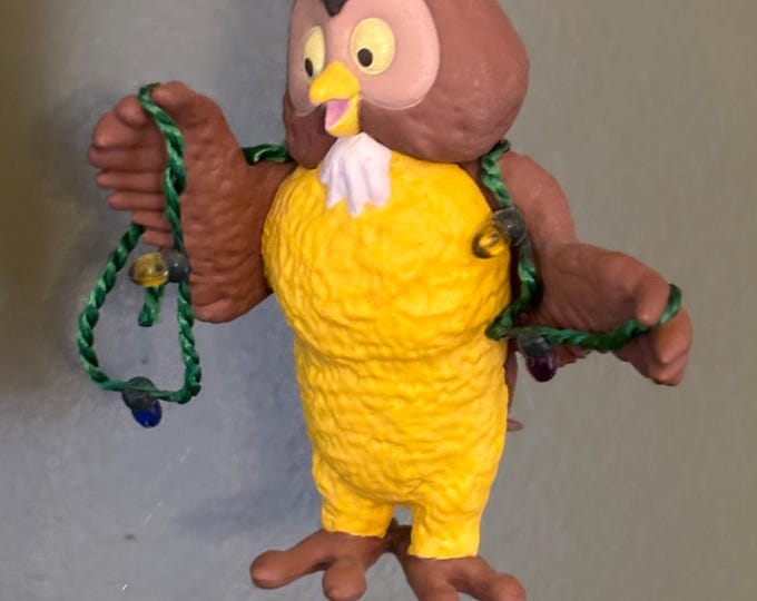 Vintage Wise Owl Lead Crystal Glass Figurine, Lenox Disney Owl, 24kt Guilding, Lover Antiques and Vintage