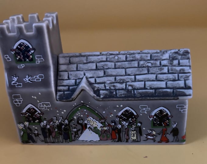 Vintage Wade of England St. Lawrence Church Whimsey in the Value Miniature Porcelain Wedding House Building Lover Antiques and Vintage