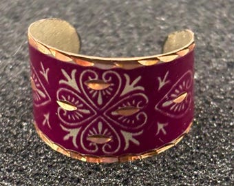 Vintage Copper Patina Rosewood Reverie Ring Choose Red Purple or Green Lover Antiques and Vintage
