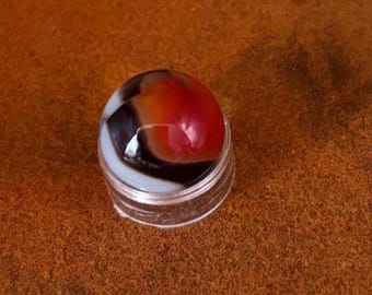 Vintage Vitro Blackline All Red Glass Marble Lover Antiques and Vintage