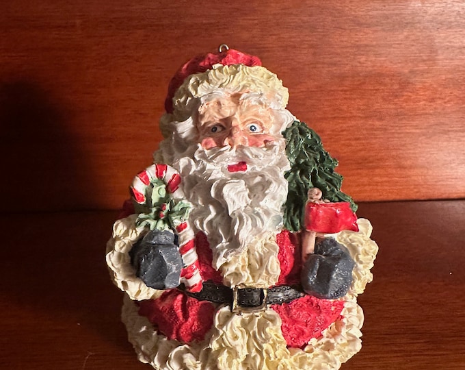 Vintage Russ Sculpstone Santa Claus Figure, The Legend of Saint Nicholas Santa Figurine, Santa Claus Christmas Decoration, Lover Antiques
